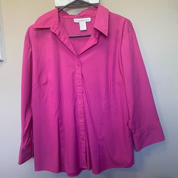 Dress Barn Women’s Pink Button Up Blouse - Picture 1 of 3